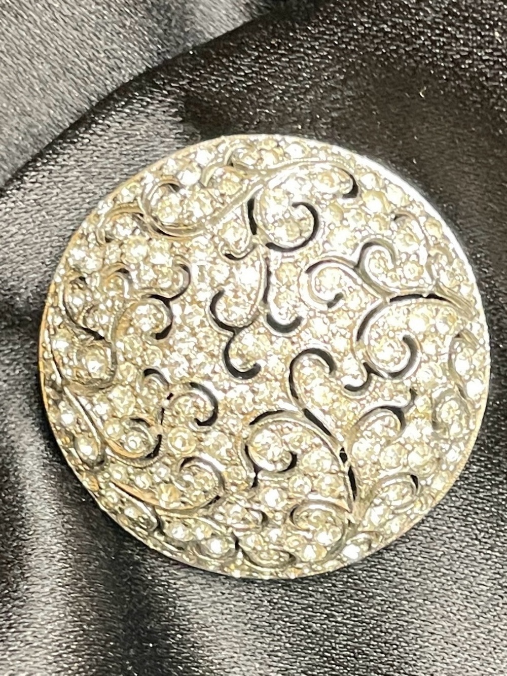 Rare Vintage PANETTA Silver Toned Filigree Brooch
